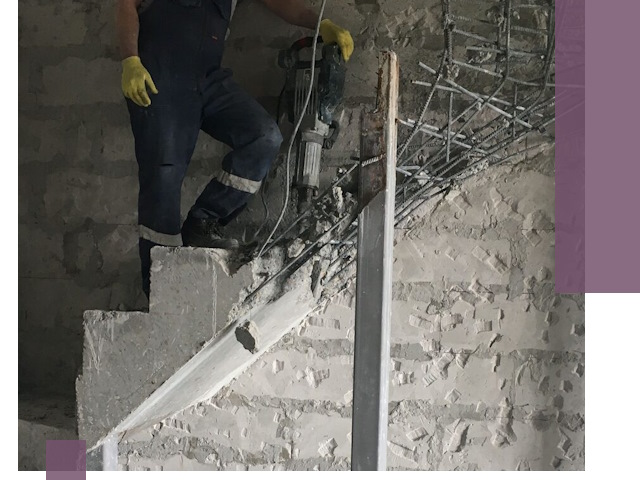 Демонтаж металлических и бетонных лестниц в Советской Гавани