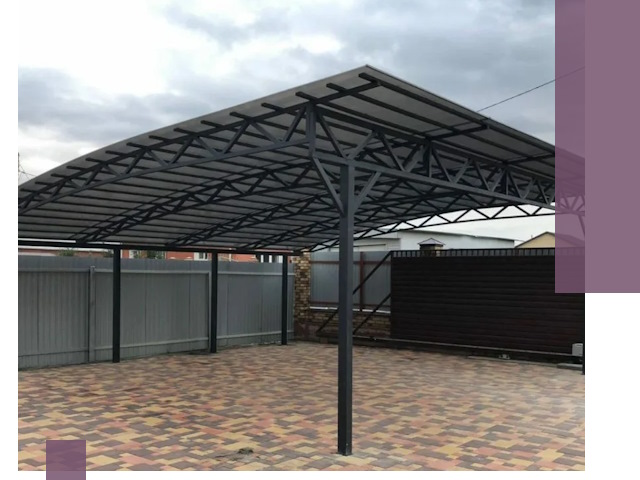 Недорогие навесы под ключ в Советской Гавани — изготовление и монтаж