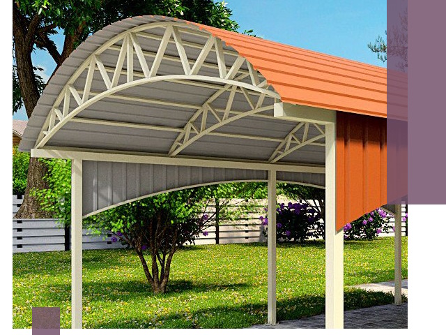 Навесы из профнастила под ключ в Советской Гавани — установка и монтаж