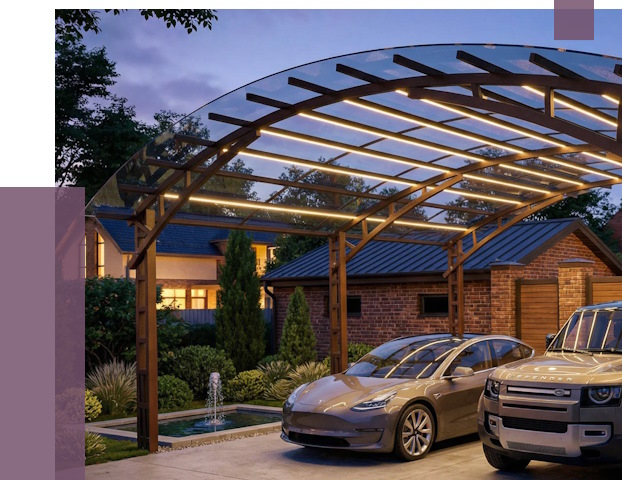 Металлические навесы в Советской Гавани от 12882 руб. под ключ — ПРОЛЁТ-Свс