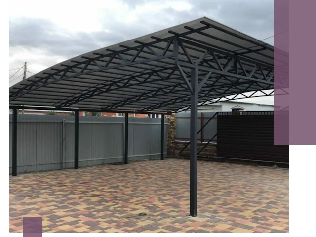 Металлические навесы под ключ в Советской Гавани — изготовление и монтаж