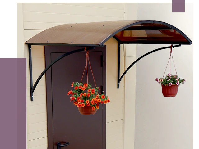 Козырьки над входом в Советской Гавани от 15064 руб.  | ПРОЛЁТ-Свс