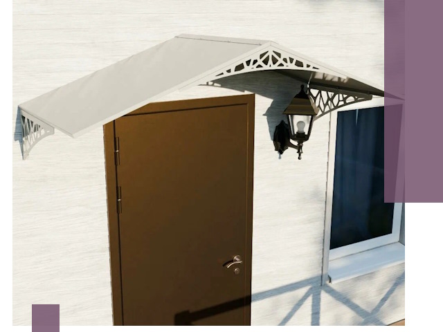 Металлические козырьки на входы и террасы в Советской Гавани