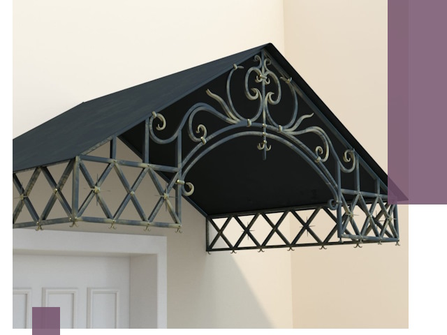 Двускатные металлические козырьки под ключ в Советской Гавани